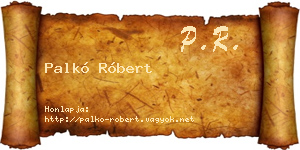 Palkó Róbert névjegykártya